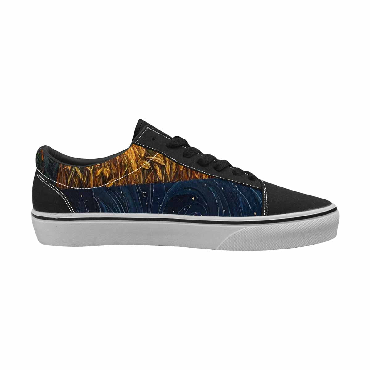 WOMEN'S Van Gogh-Style Swirl Canvas Lace-Up Cottagecore Custom Shoes