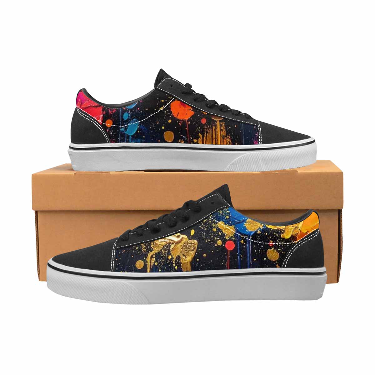 MEN'S Paint Splatter Canvas Lace-Up Grunge Shoes
