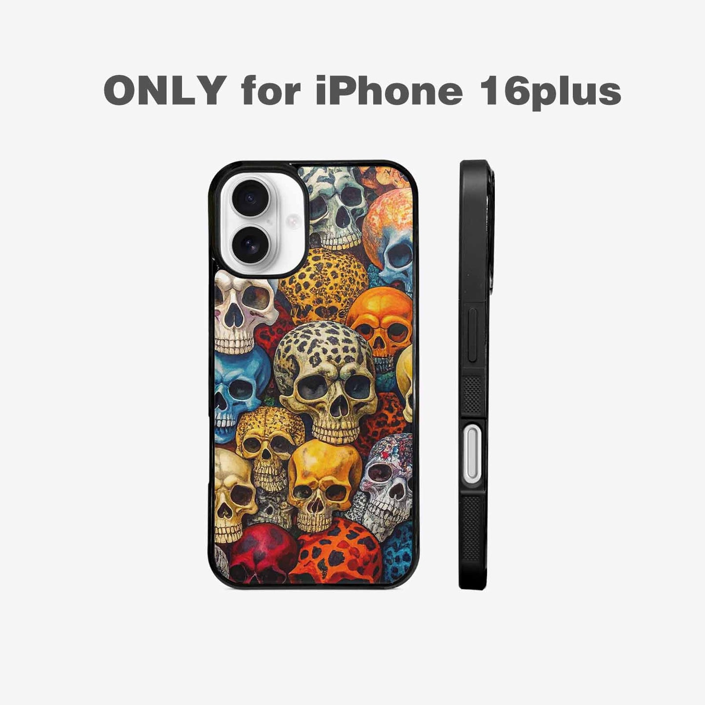 iPhone 16 Plus Case — Skulls Animal Printskulls Patt Ddn, Unique Phone Case Design