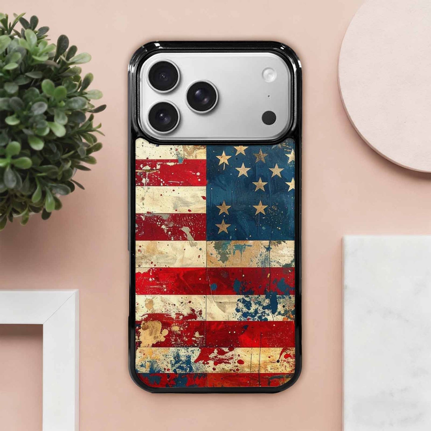 iPhone 17 Pro Max Case — Small American Flag Stars Galaxy Space, Unique Phone Case Design