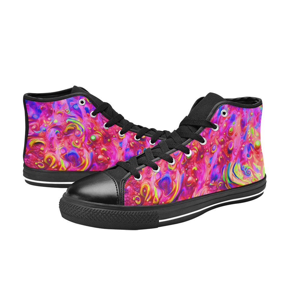 MEN'S Cc Acid Bath Art High Top Canvas Vibrant Chaos Custom Sneakers