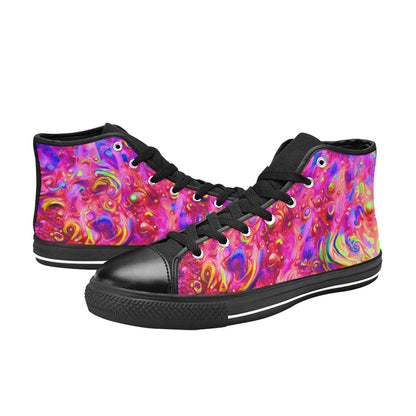 MEN'S Cc Acid Bath Art High Top Canvas Vibrant Chaos Custom Sneakers