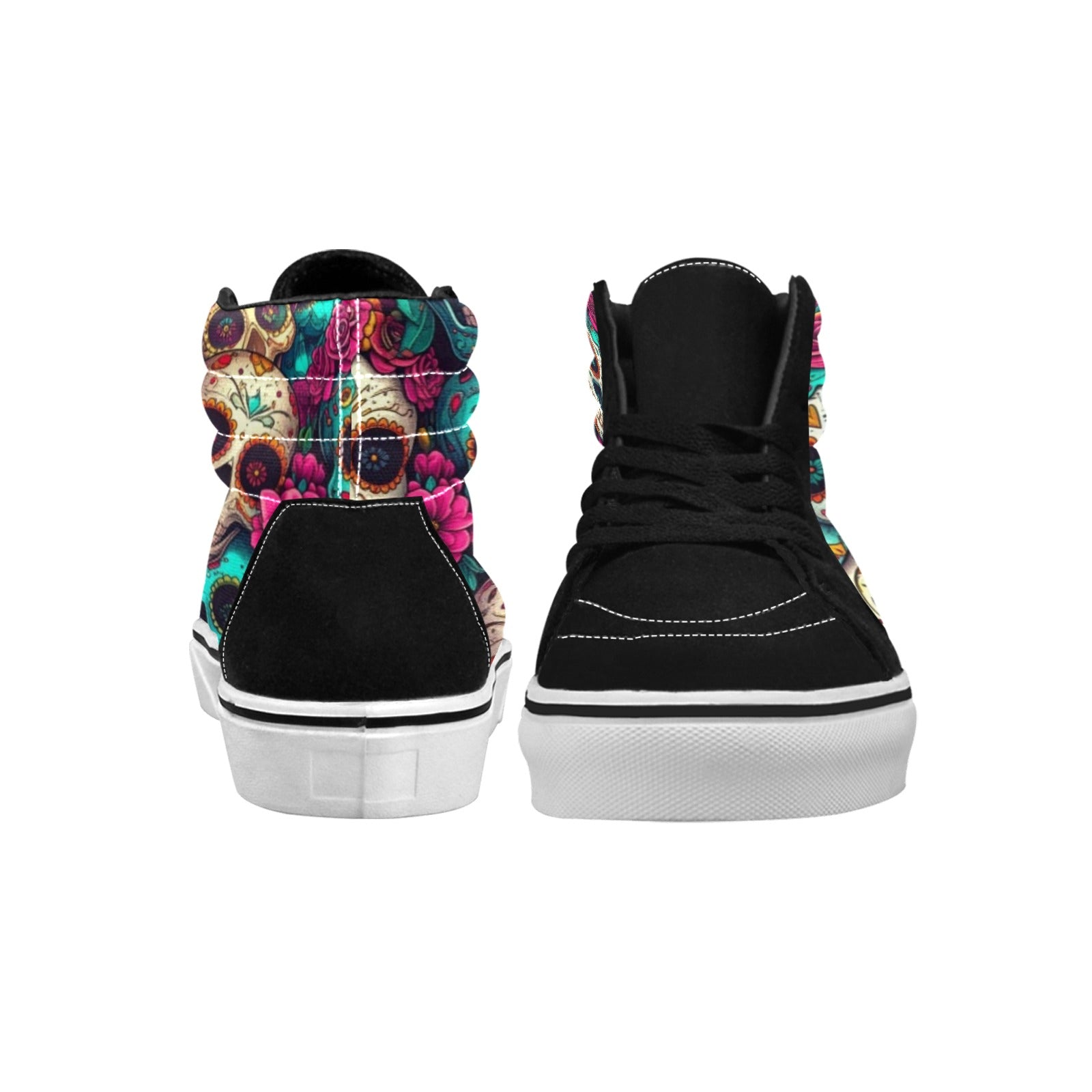 MEN'S Sugar Skull Gold Ornate High Top Skateboarding Cottagecore Custom Sneakers
