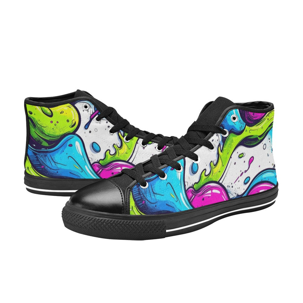 MEN'S Acid Wash Cartoon Art High Top Canvas Dark Academia Sneakers