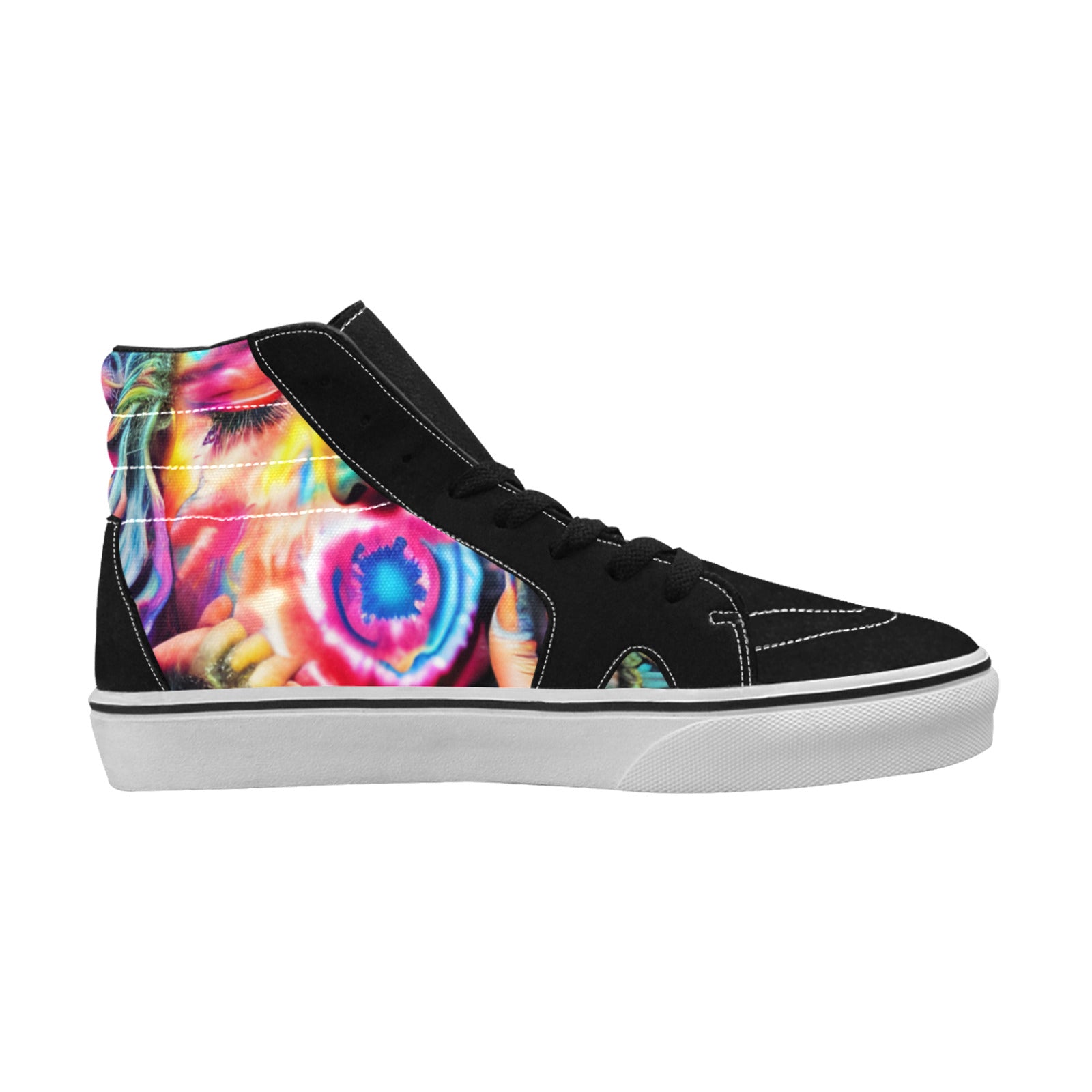 MEN'S Psychedelic Art Tie Dye High Top Skateboarding Vivid Custom Sneakers