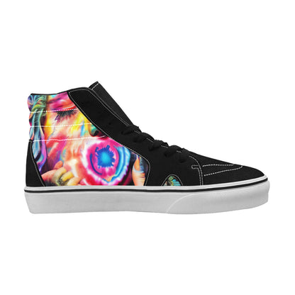 MEN'S Psychedelic Art Tie Dye High Top Skateboarding Vivid Custom Sneakers