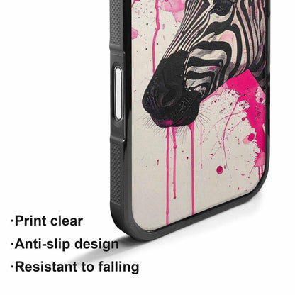 iPhone 17 Case — Black &amp; Pink Ink Animal Print, Custom Phone Case