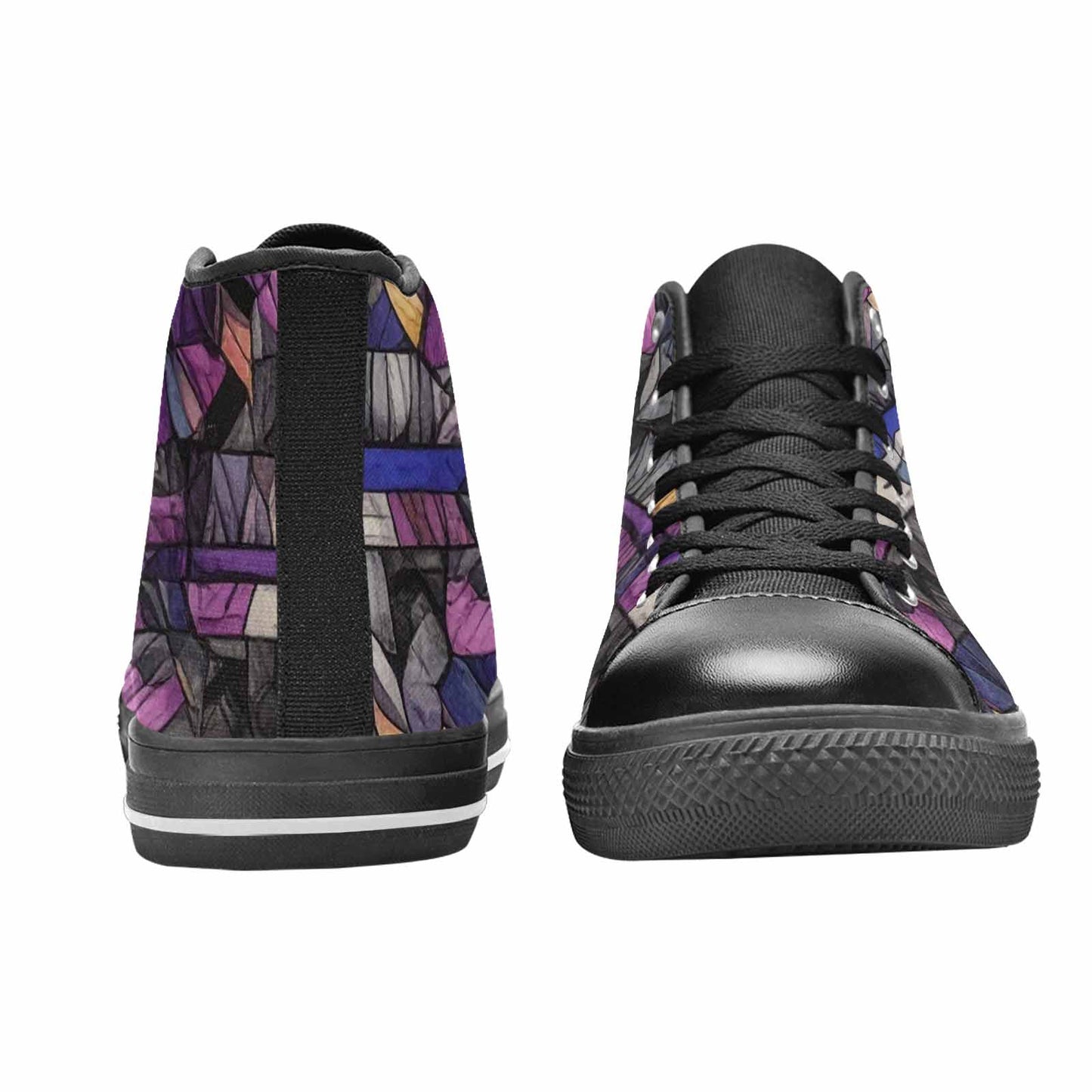 MEN'S Asexual Flag Color High Top Canvas Aesthetic Custom Sneakers