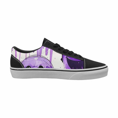 WOMEN'S Melting Moon Smiley Lace-Up Canvas Vivid Custom Sneakers
