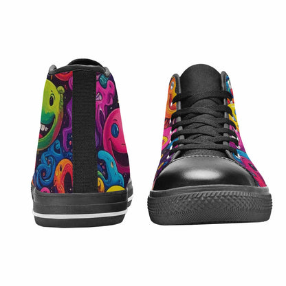 MEN'S Yellow Smiley Face High Top Canvas Y2K Custom Sneakers