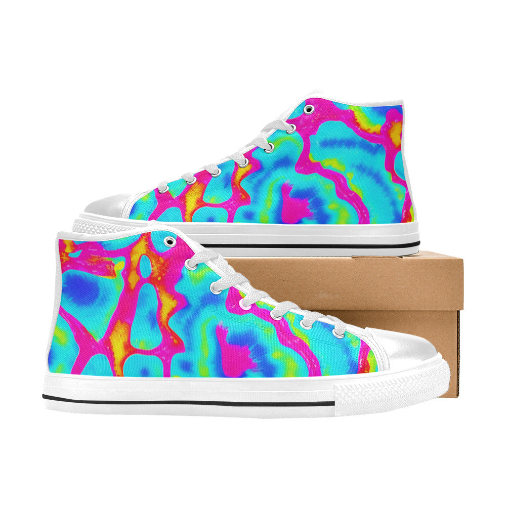 WOMEN'S Tie Dye Splash Retro High Top Canvas Dreamcore Shoes