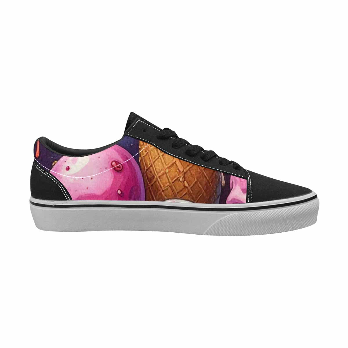 WOMEN'S Ice Cream Monsters  Lace-Up Canvas Grunge Shoes