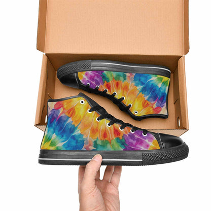MEN'S Tie Dye Swirl High Top Canvas Dark Academia Shoes