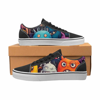 WOMEN'S Monsters (general) Cartoon Monst Lace-Up Canvas Kaleidoscope Sneakers