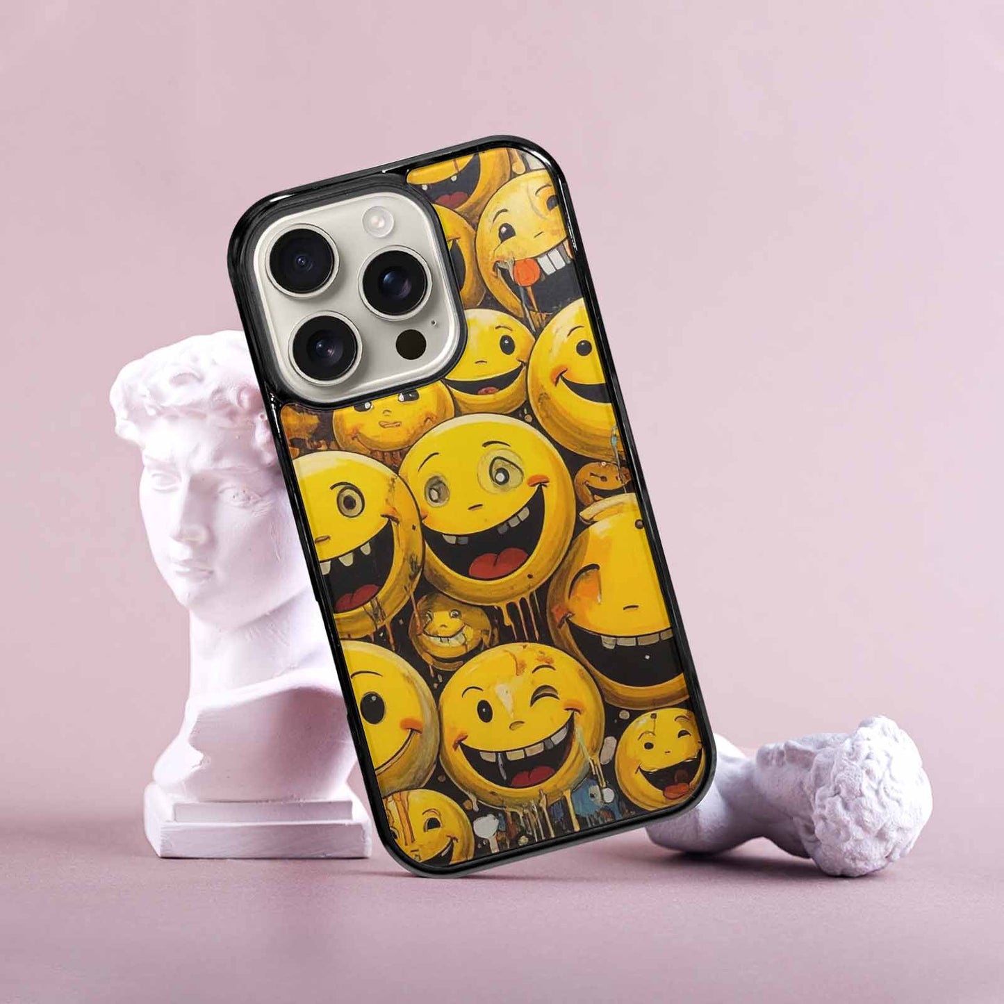 iPhone 16 Pro Case — Melting Moon Smiley Red Splatt Nsg, Personalized Phone Case