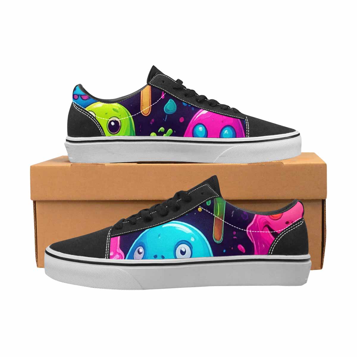 WOMEN'S Ice Cream Monsters  Lace-Up Canvas Aesthetic Custom Shoes