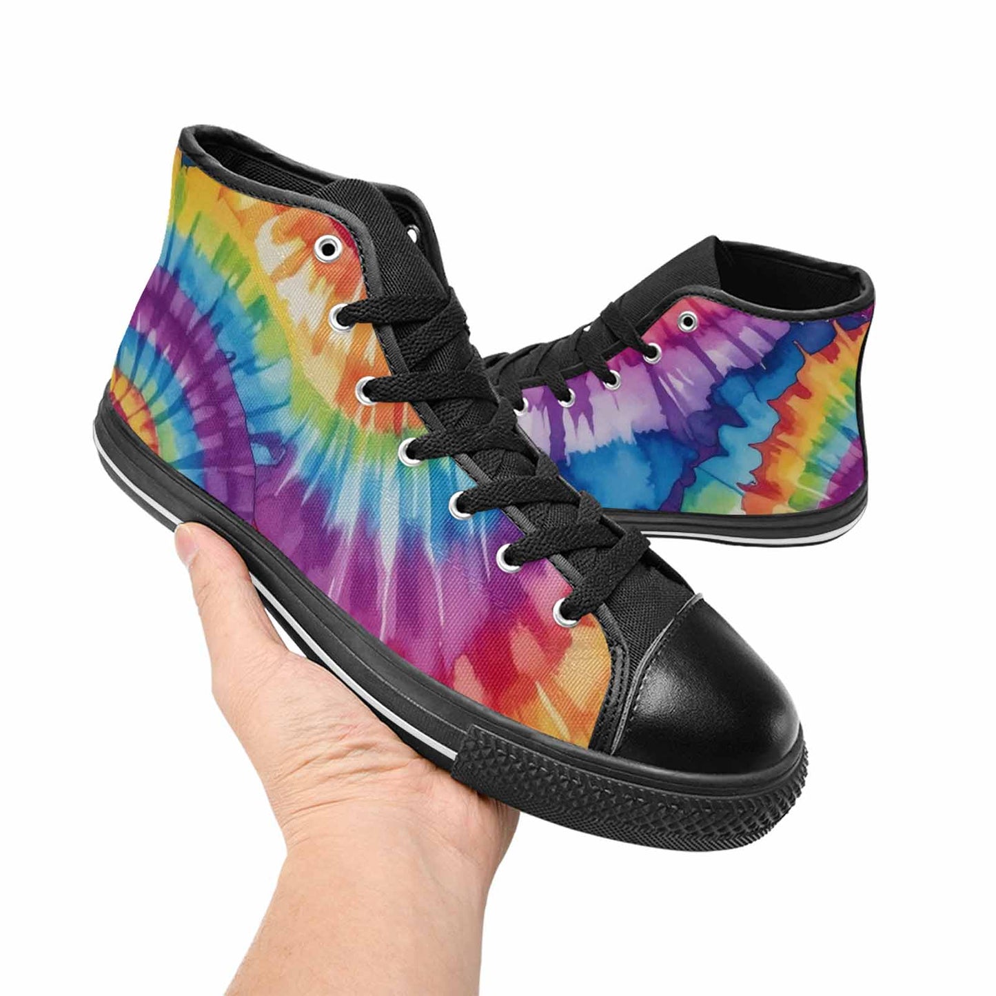 MEN'S Tie Dye - High Top Canvas Vibrant Chaos Shoes