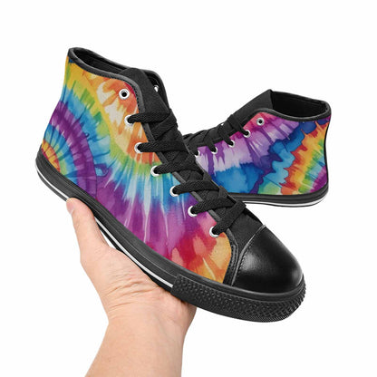 MEN'S Tie Dye - High Top Canvas Vibrant Chaos Shoes