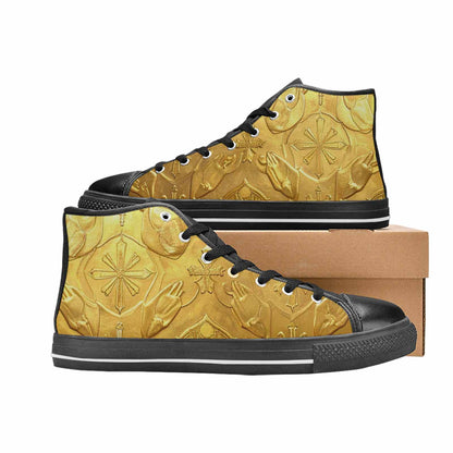 MEN'S Cross Faith Iconography High Top Canvas Neon Fantasy Shoes