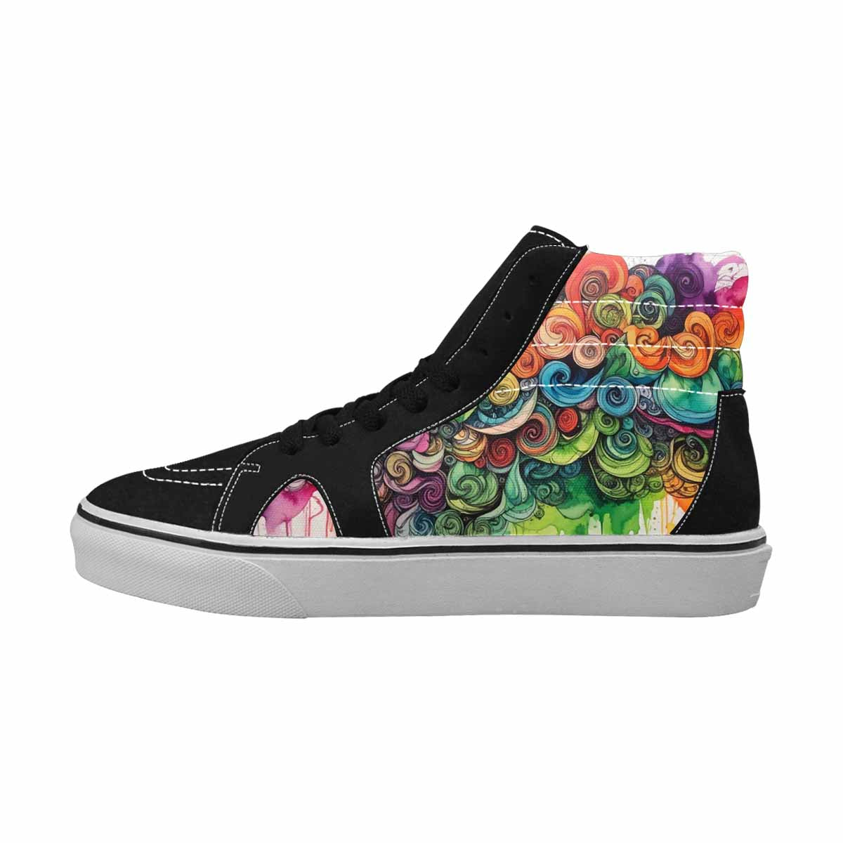 MEN'S Tie High Top Canvas Neon Fantasy Custom Shoes