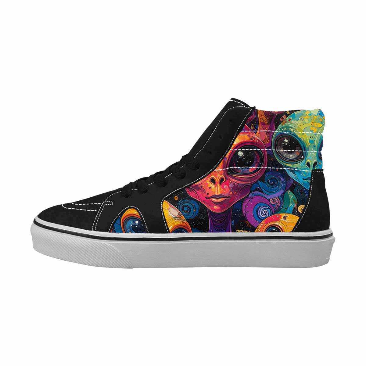 WOMEN'S Cartoon Alien Characters High Top Canvas Y2K Custom Sneakers