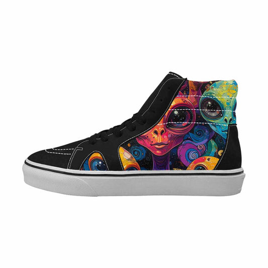 WOMEN'S Cartoon Alien Characters High Top Canvas Y2K Custom Sneakers