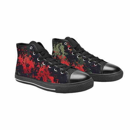 MEN'S Military Camouflage Blotch High Top Canvas Vivid Custom Sneakers