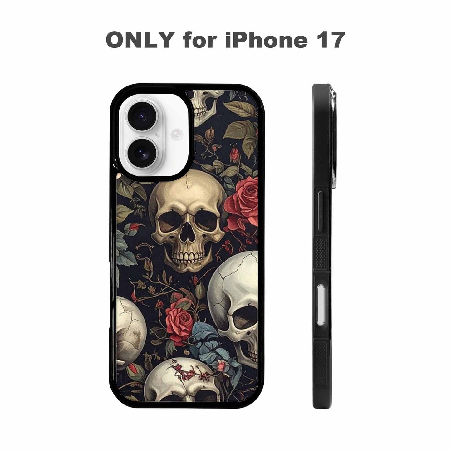 iPhone 17 Case — Skulls Roses And Skulls Gothic Skulls, Unique Phone Case Design