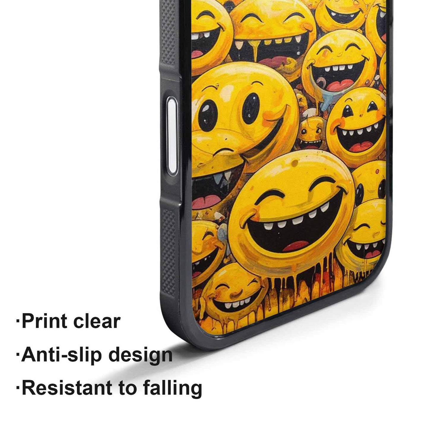iPhone 17 Pro Case — Melting Moon Smiley Red Splatter Original, Custom Designed Case Cover