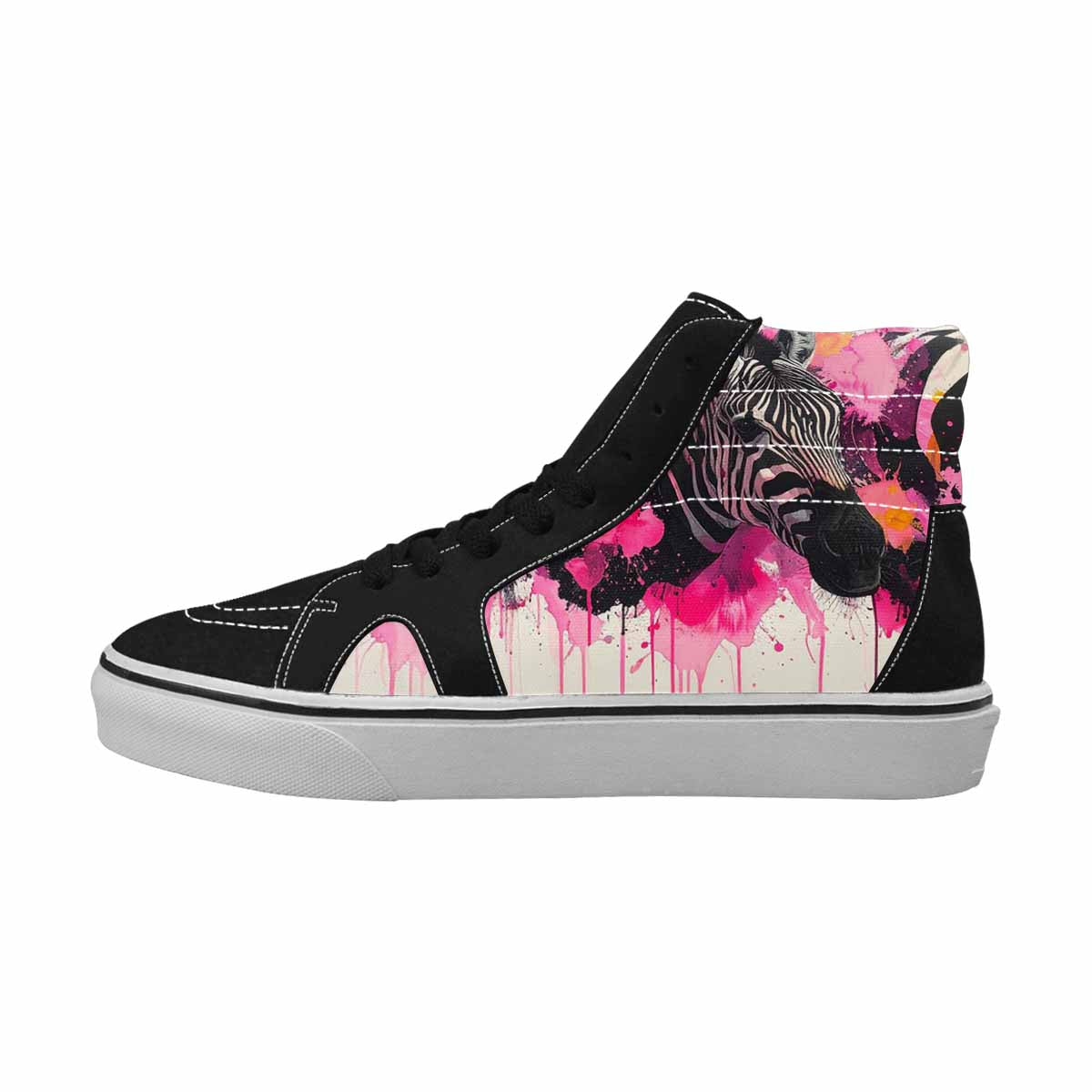 MEN'S Zebra Stripe Burst High Top Canvas Dreamcore Custom Shoes