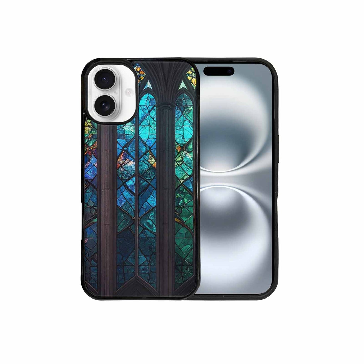 iPhone 16 Plus Case — Stained Glass Cathedral, Unique Phone Case Design