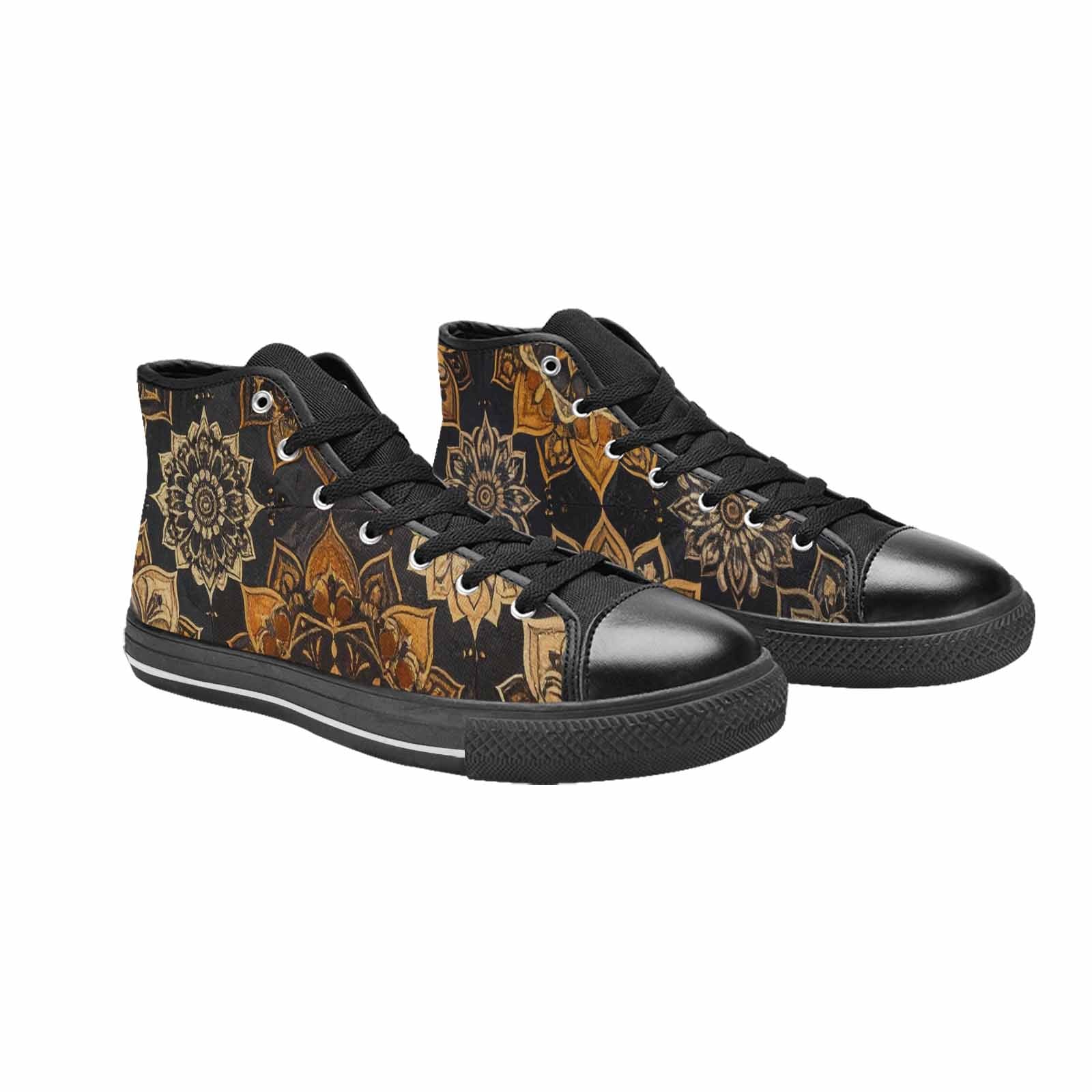 WOMEN'S Mandala High Top Canvas Vibrant Chaos Shoes