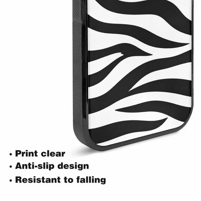 iPhone 15 Plus Case — Zebra Print Black White, Custom Made Phone Cover