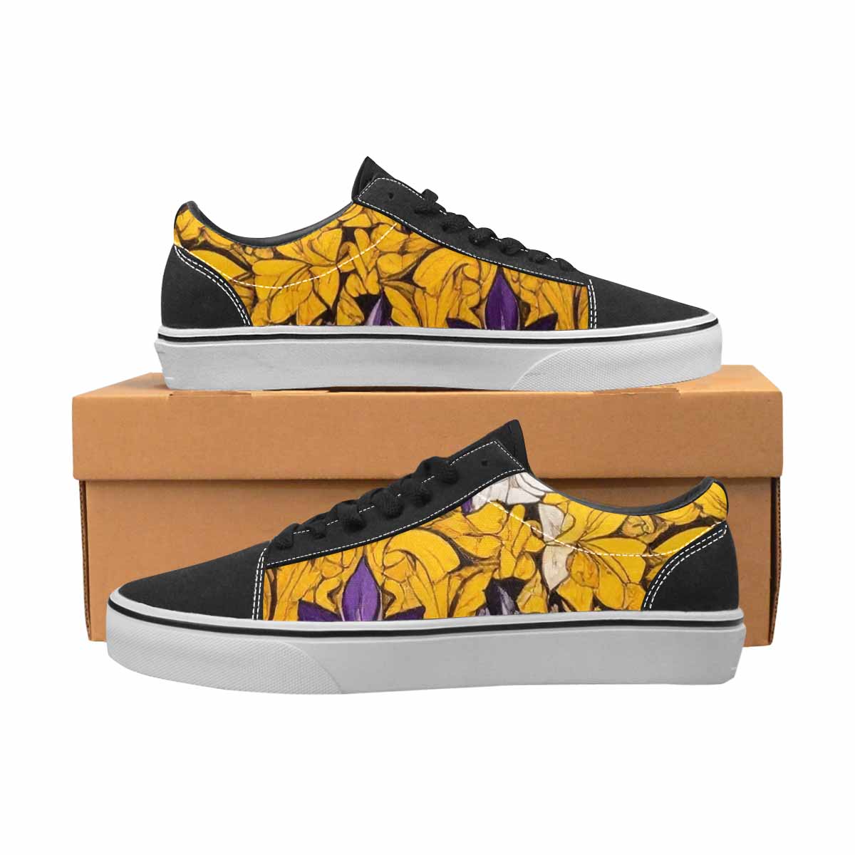 MEN'S Nonbinary Flag Color Canvas Lace-Up Surreal Custom Sneakers