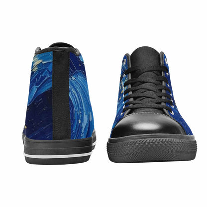 WOMEN'S Starry Night Galaxy High Top Canvas Vibrant Chaos Sneakers