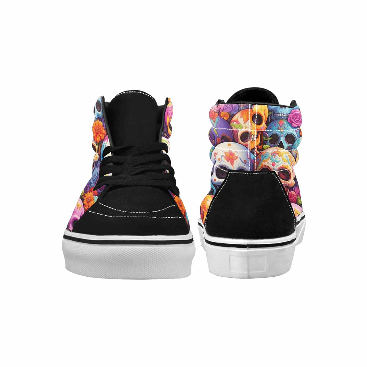 MEN'S Sugar Skulls Melting Sugar High Top Canvas Wallpaper Art Custom Sneakers