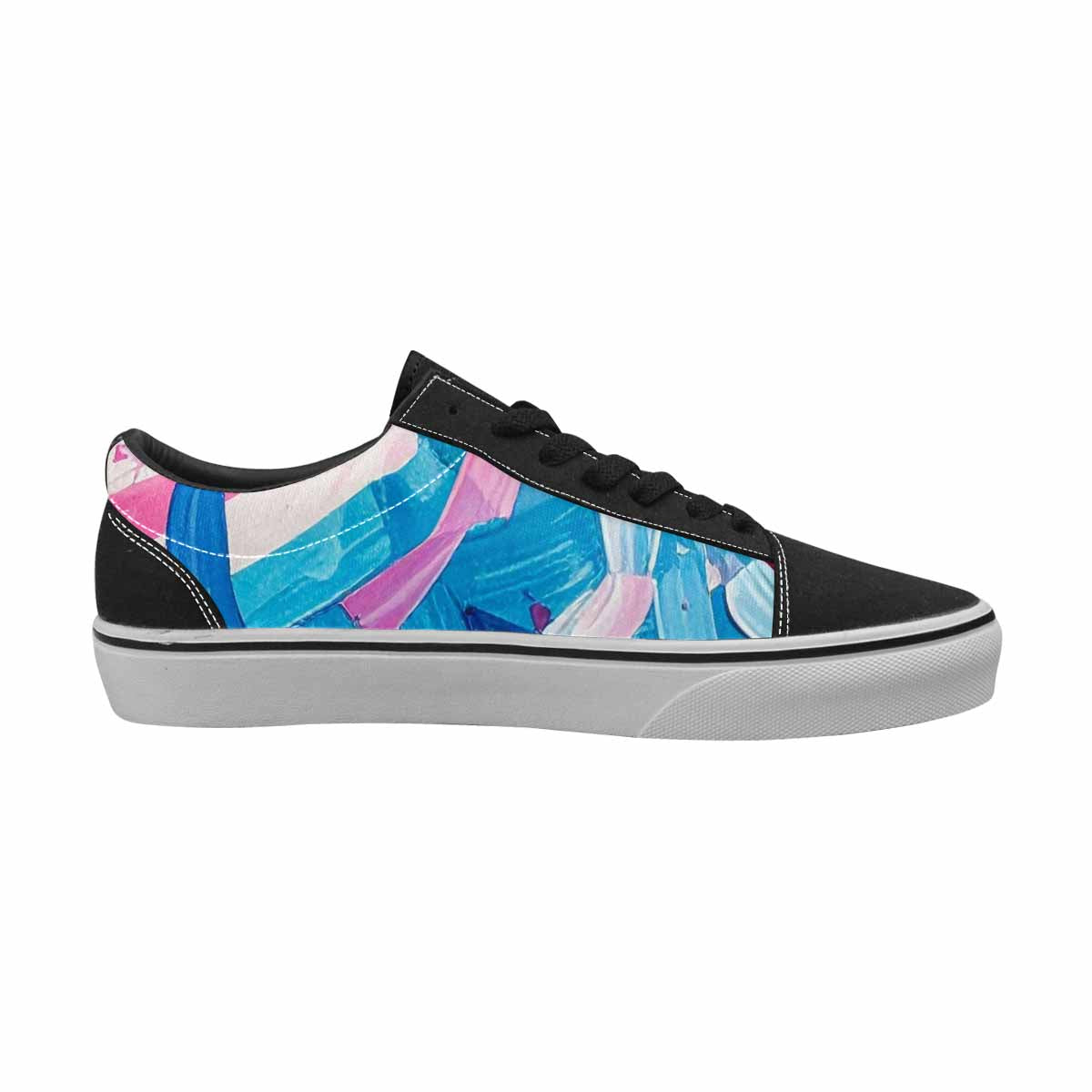 WOMEN'S Transgender Pride Flag Lace-Up Canvas Neon Fantasy Custom Shoes