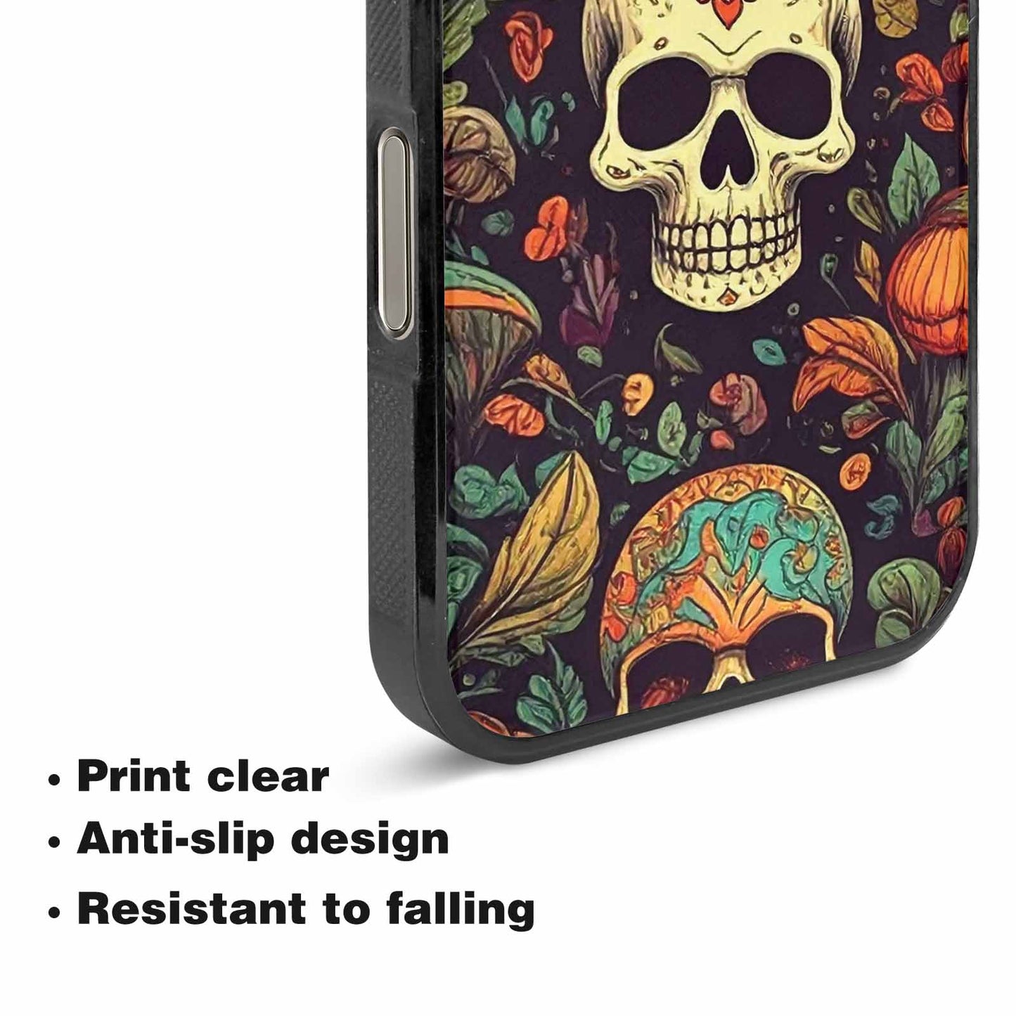 iPhone 16 Pro Case — Mushrooms And Skulls, Custom Phone Case