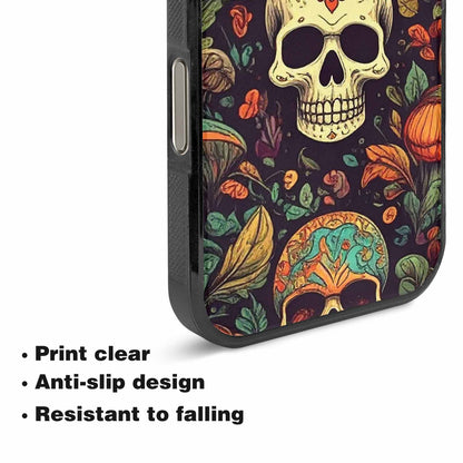iPhone 16 Pro Case — Mushrooms And Skulls, Custom Phone Case