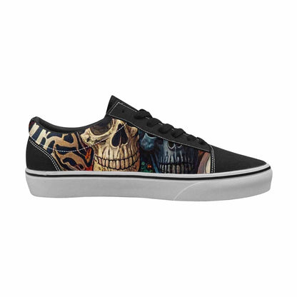 WOMEN'S Skulls Lace-Up Canvas Vibrant Chaos Custom Sneakers