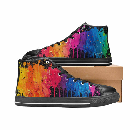 WOMEN'S Paint Splatter High Top Canvas Surreal Shoes