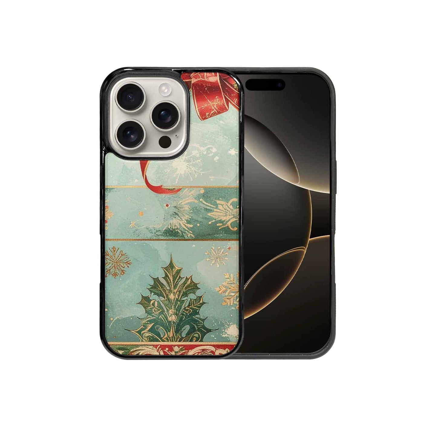 iPhone 16 Pro Case — Christmas Wrapping Paper Pattern Art Wallpaper, Custom Designed Case Cover