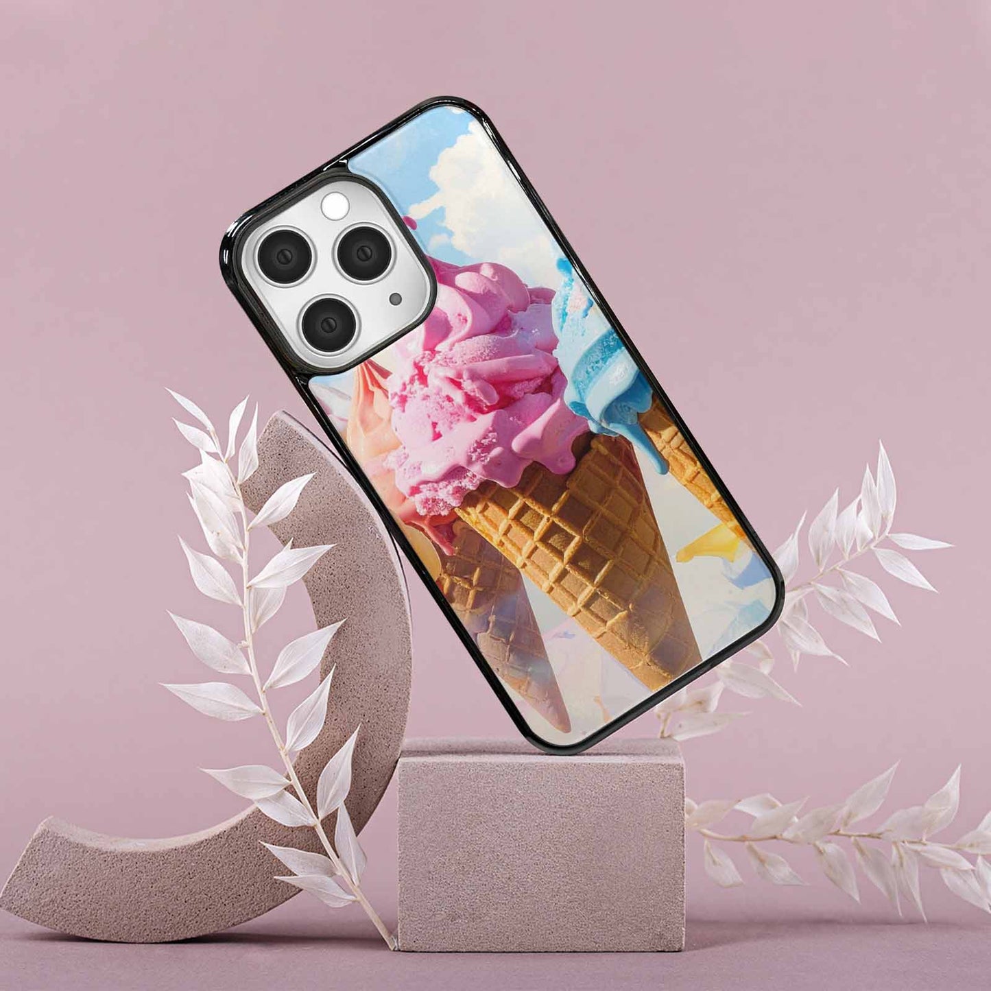 iPhone 15 Pro Max Case — Collage Of Overlapping Waffle Cone Icecream, Unique Phone Case Design