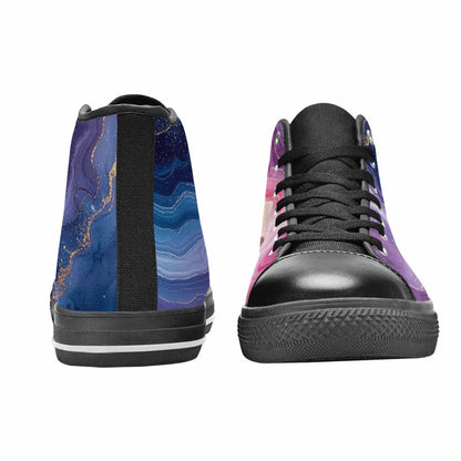 MEN'S Marble Galaxy High Top Canvas Vibrant Chaos Shoes
