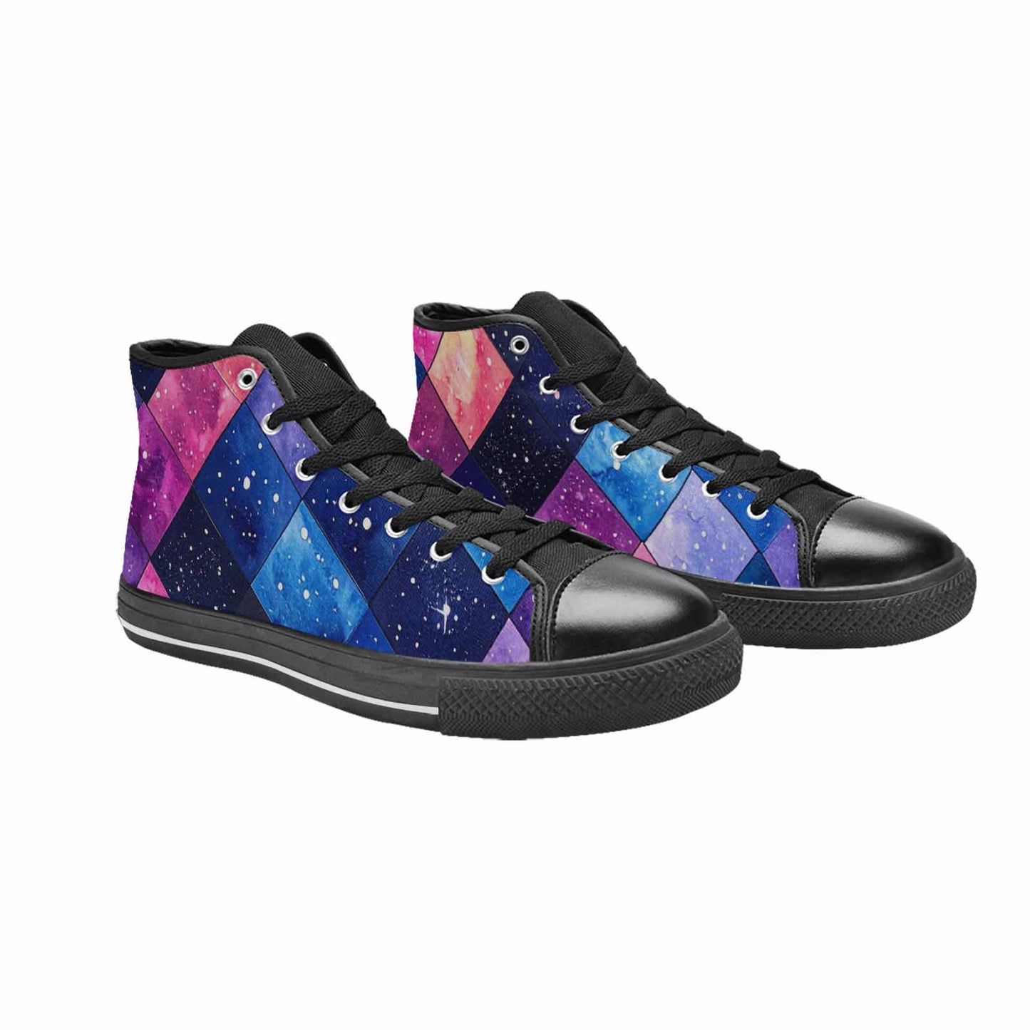 WOMEN'S Galaxy Stars Nebula High Top Canvas Aesthetic Custom Sneakers