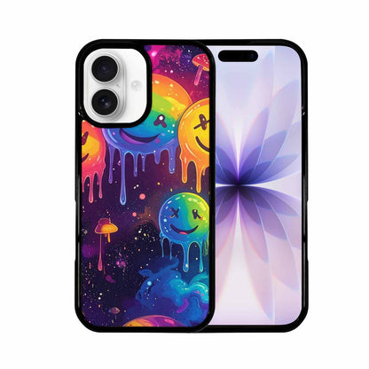 iPhone 17 Case — Melting Rainbow Smiley Faces Original Art, Custom Made Phone Cover