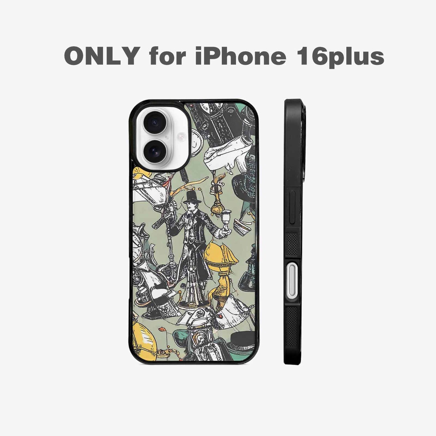 iPhone 16 Plus Case — Noir Spy Silhouette Pen Ink Noir, Custom Phone Case