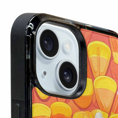 iPhone 15 Case — Candy Corn Shapes In Bright Orange, Custom Art Phone Cover
