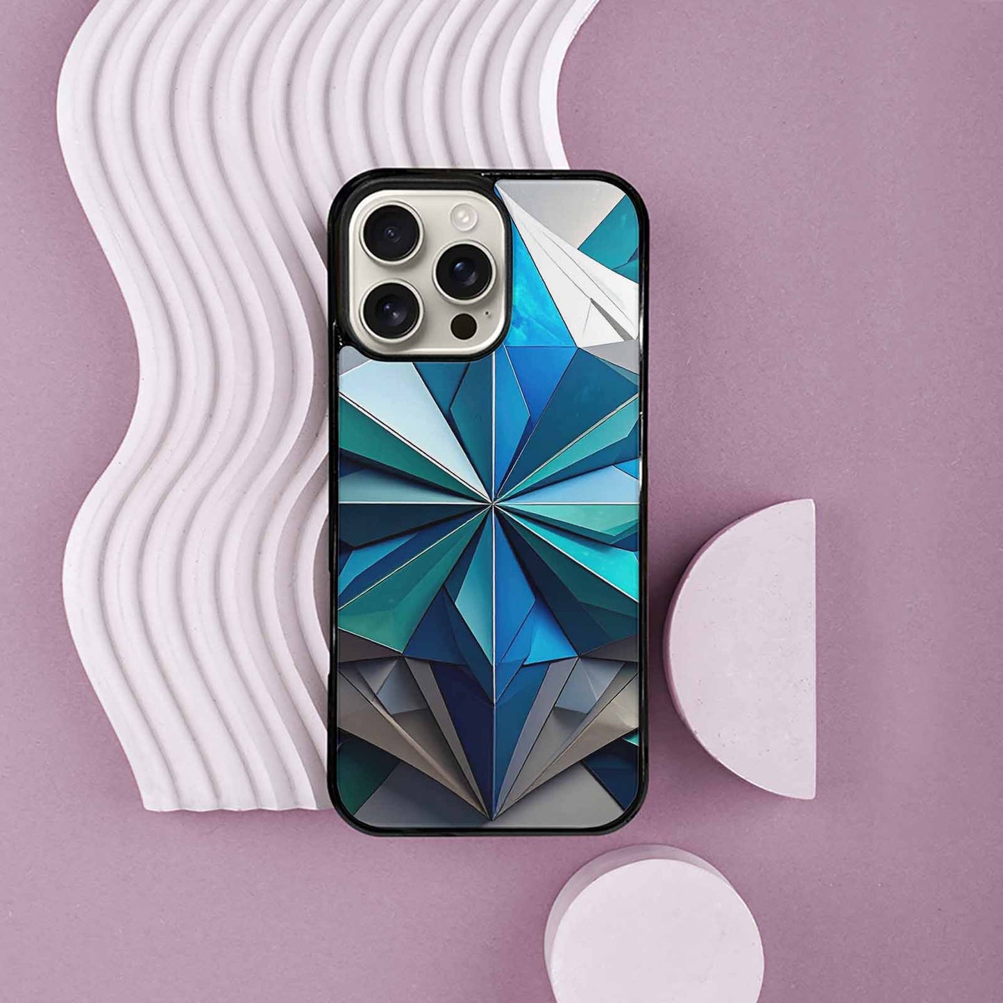 iPhone 16 Pro Max Case — Geometric Origami Art Pattern, Custom Made Phone Cover