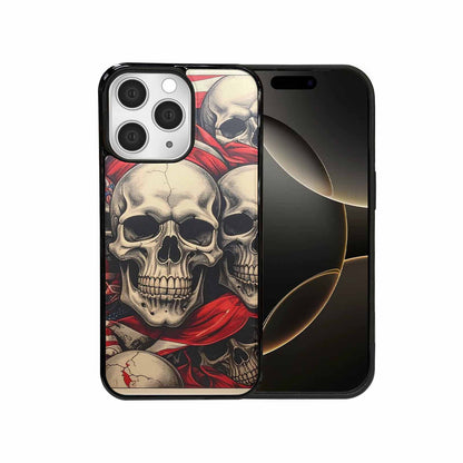 iPhone 15 Pro Max Case — Skull Dark Art Gothic Print, Custom Made Phone Cover